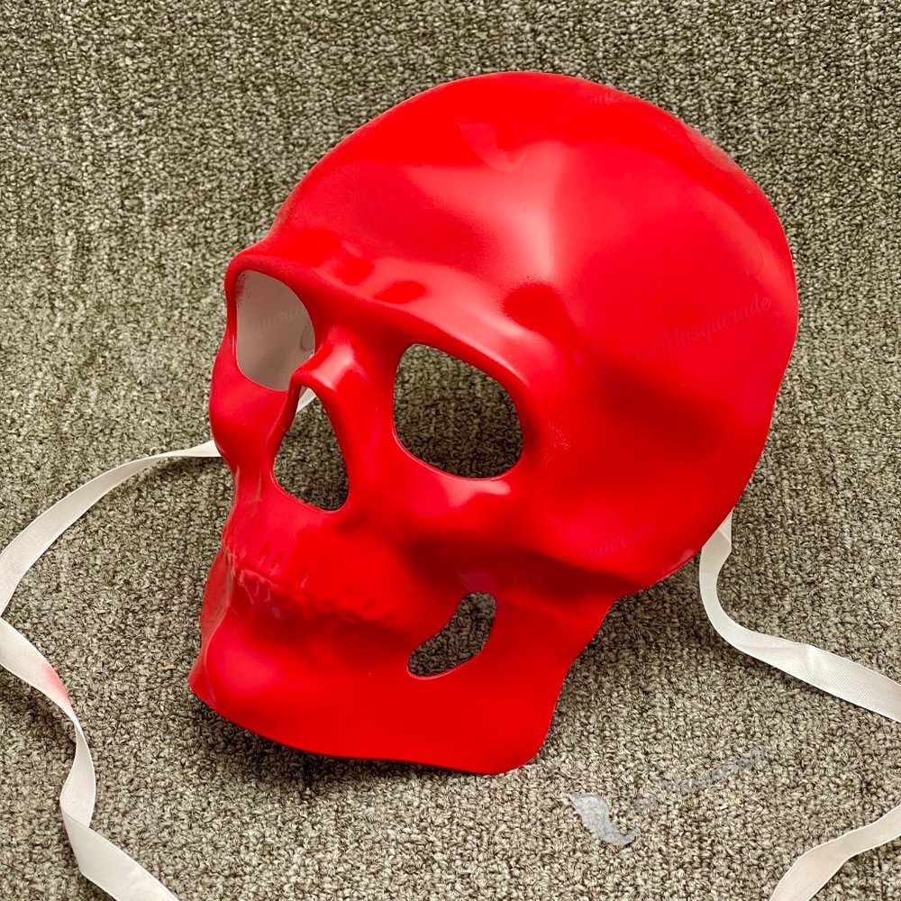 Red Skull Day of The Dead Face Mask Party Mask